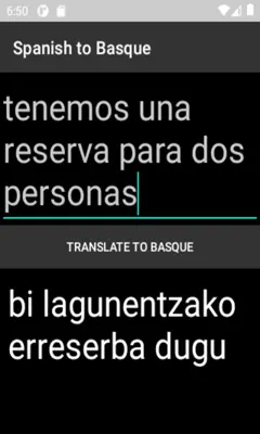 Spanish to Basque Translator android App screenshot 0