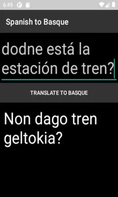 Spanish to Basque Translator android App screenshot 1